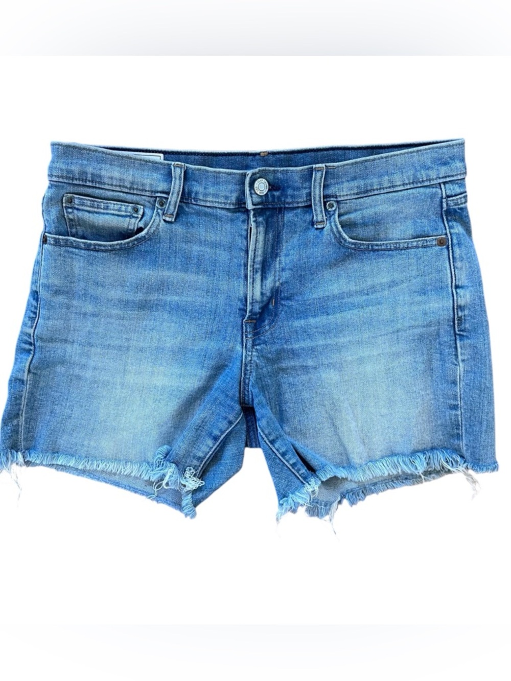 GAP Cutoff Jean Shorts Mid Rise Frayed Hem Distressed 28